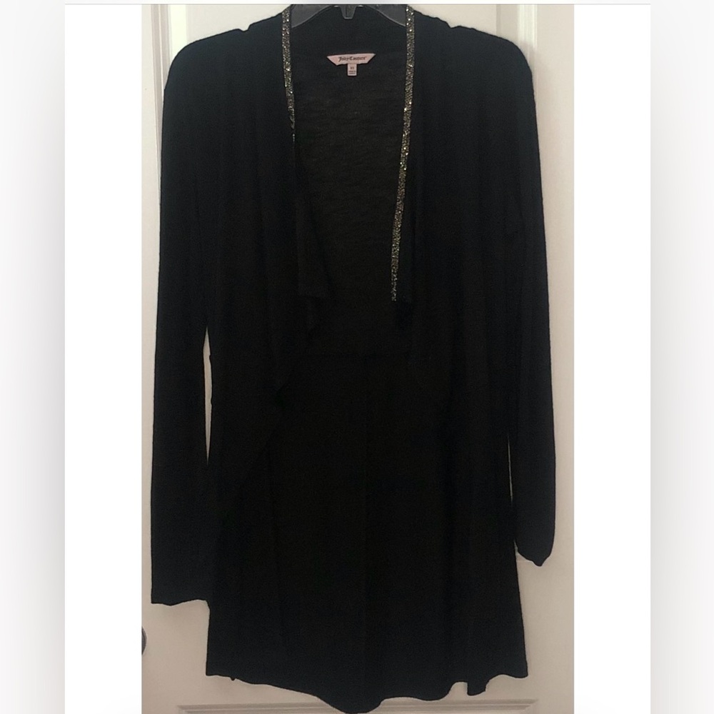 Juicy Couture Black XS Women’s Cardigan with Rhinestone Embellishments